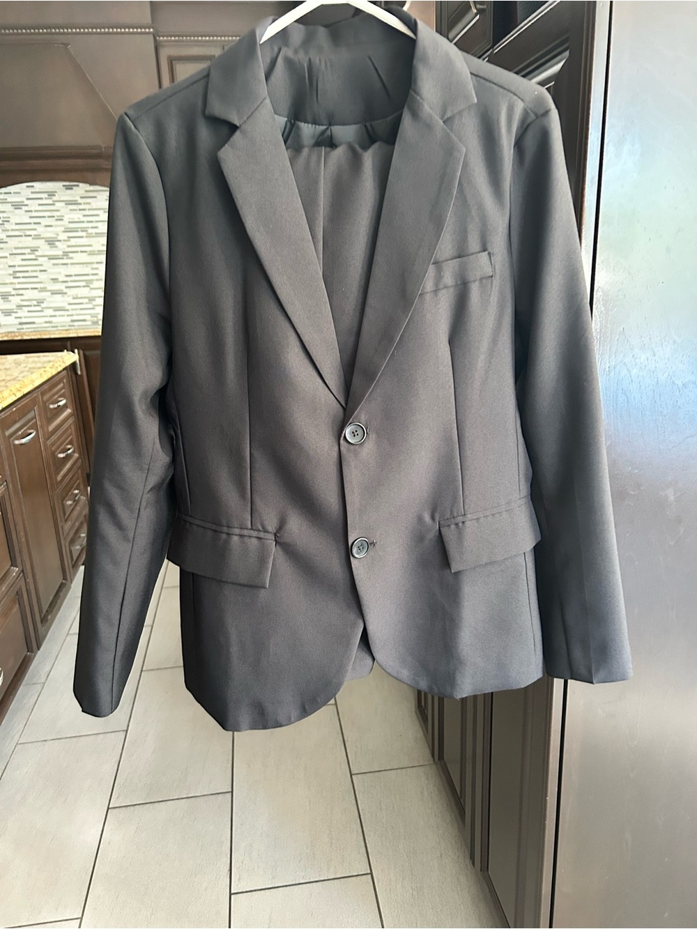 Classic Men's Black Two-Button Blazer